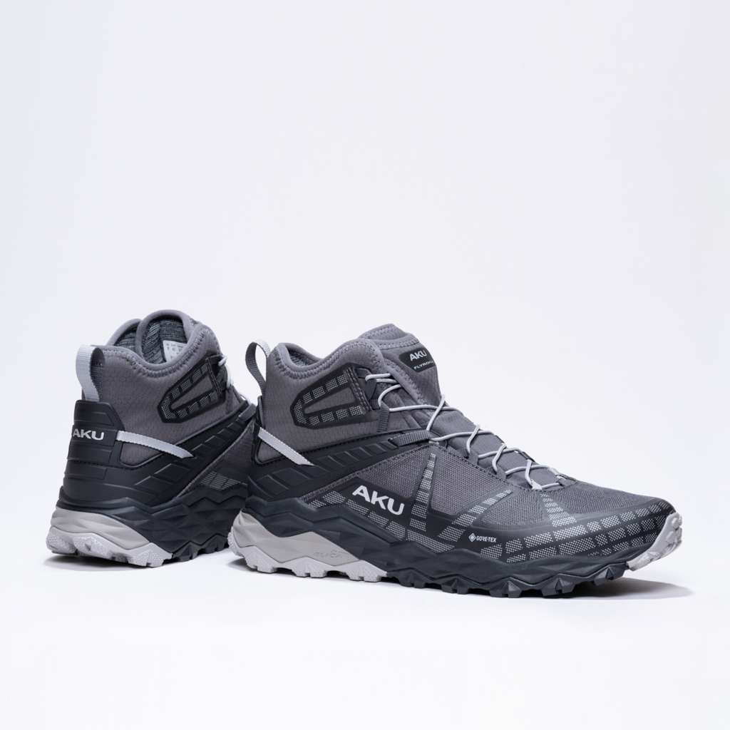 AKU Flyrock Mid GTX Nero-Argento vista paio completo