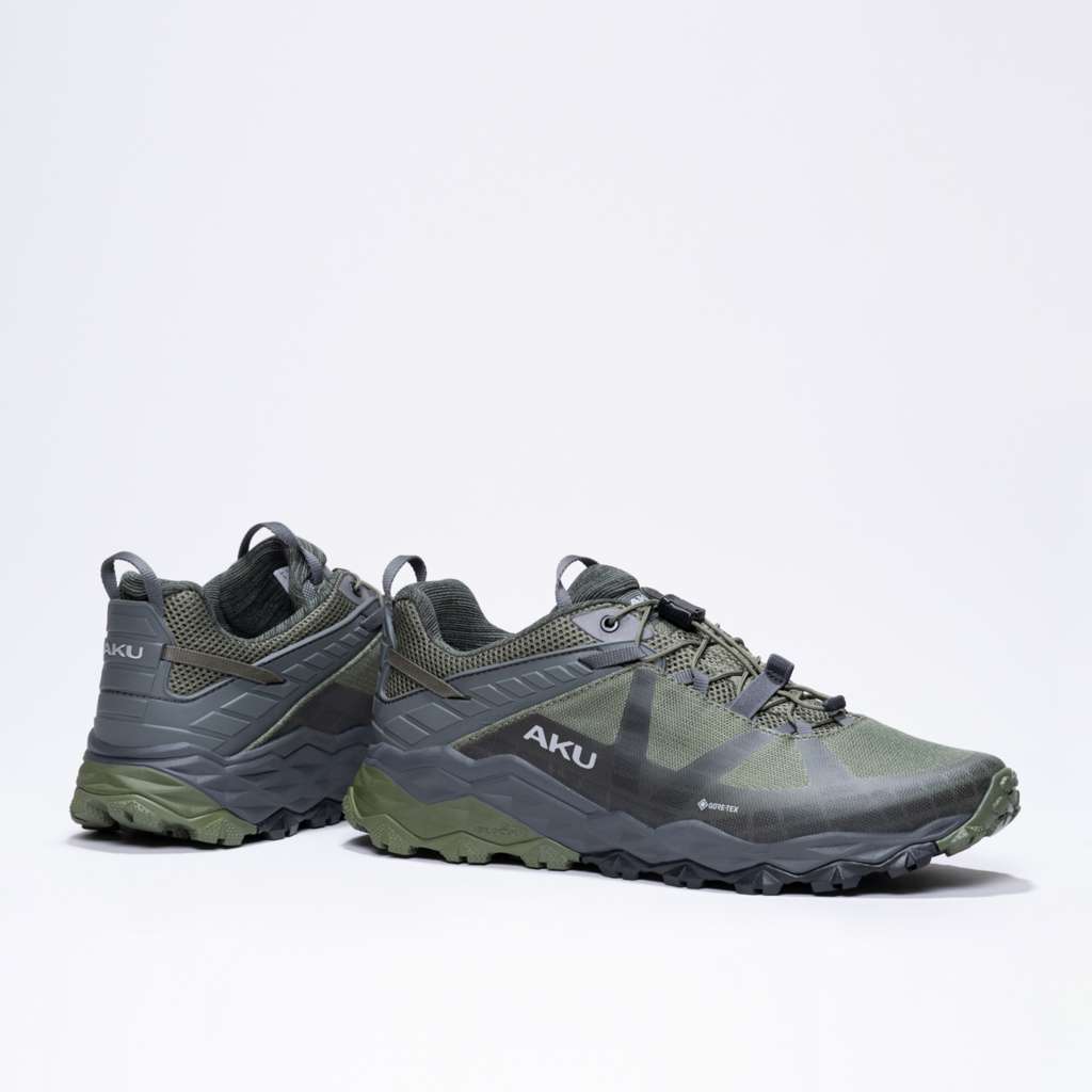 AKU Flyrock GTX Verde-Grigio vista paio completo