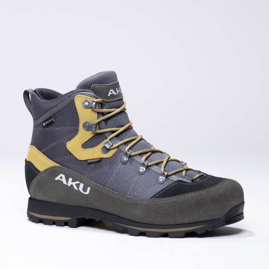 AKU Trekker Lite III Wide GTX Grigio scuro-Senape vista laterale
