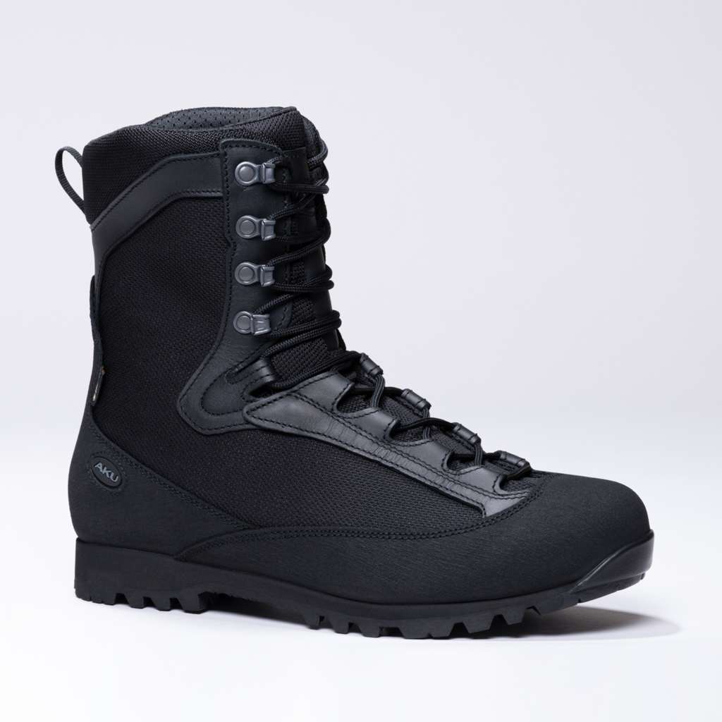 AKU Pilgrim HL GTX Combat Nero vista laterale
