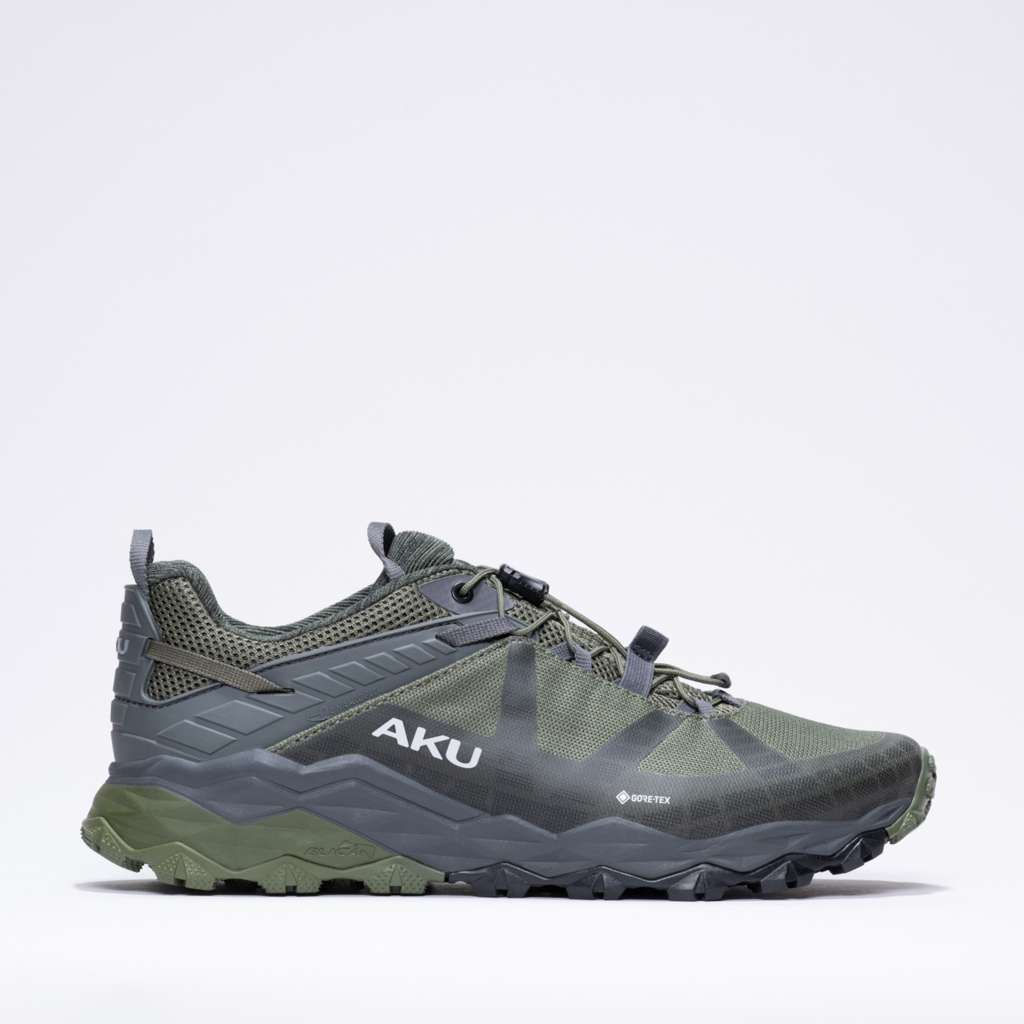 AKU Flyrock GTX Verde-Grigio vista tre quarti