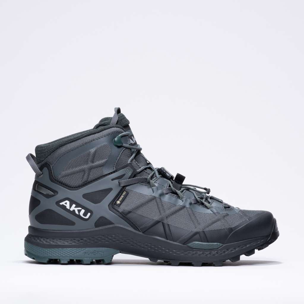 AKU Rocket Mid DFS GTX Grigio-Verde vista tre quarti