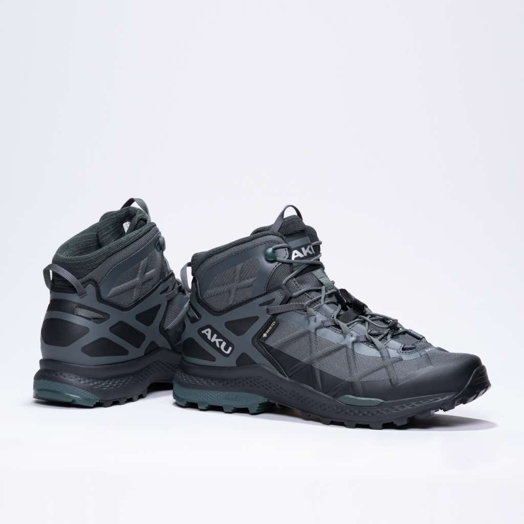 AKU Rocket Mid DFS GTX Grigio-Verde vista paio completo