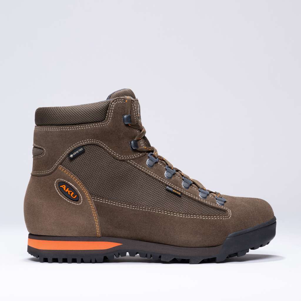 AKU Slope Micro GTX Marrone chiaro-Arancio vista tre quarti