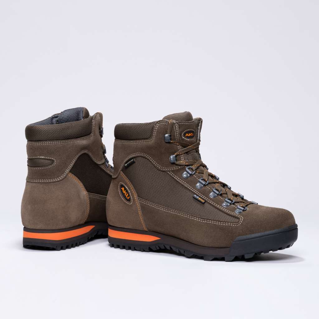 AKU Slope Micro GTX Marrone chiaro-Arancio vista paio completo