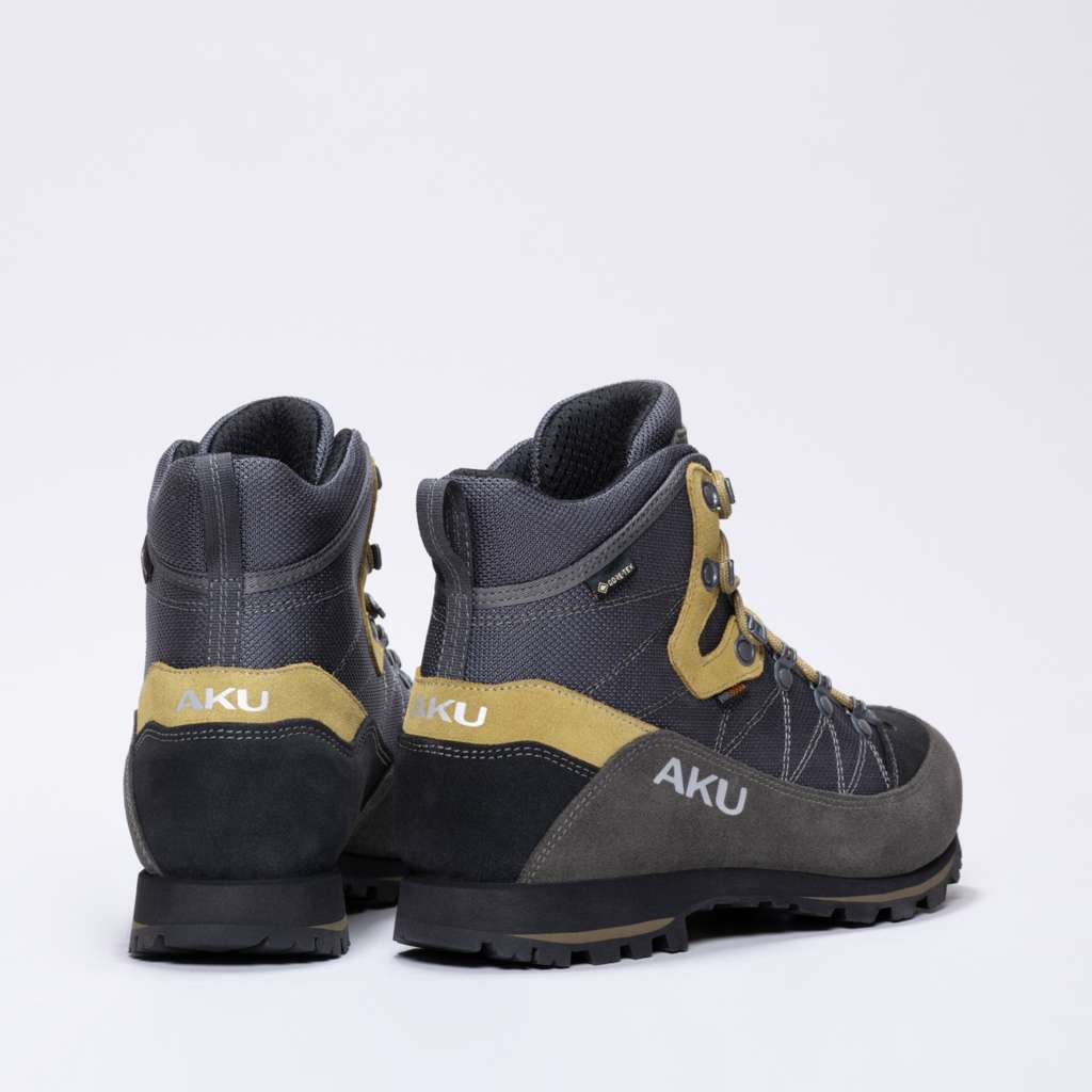 AKU Trekker Lite III Wide GTX Grigio scuro-Senape vista posteriore